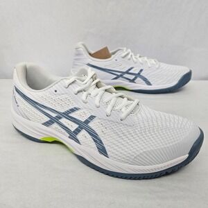Asics Gel-Game 9 Tennis Shoes 1041A337-101 White Steel Blue Mens Size 9